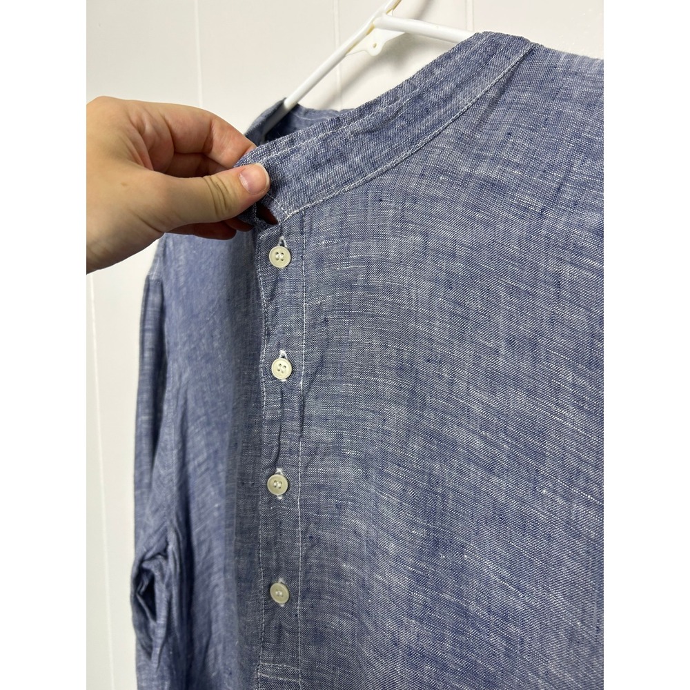 CP Shades 100% Linen Jasmine Tunic Dress Women XL Blue lagenlook boho minimalist - Picture 4 of 9